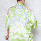 Oversize Half Sleeve Satin Shirt