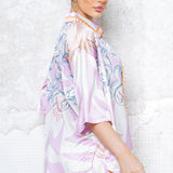Oversize Half Sleeve Satin Shirt