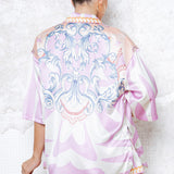 Oversize Half Sleeve Satin Shirt