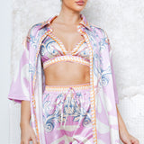 Satin Bra Top & Short Pants Set