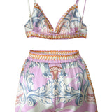 Satin Bra Top & Short Pants Set