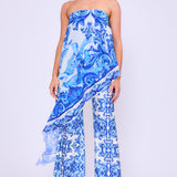 Draped Strapless Jumpsuit