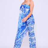 Draped Strapless Jumpsuit