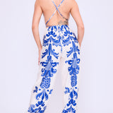 Bare Back Cowl Neck Jumpsuit