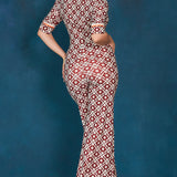 Half Sleeve Wide Leg Jumpsuit