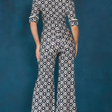 Half Sleeve Wide Leg Jumpsuit