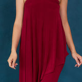 Solid Draped Strapless Jumpsuit