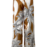 Palm Tree Satin Long Wide Pants (PANTS ONLY)