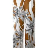 Palm Tree Satin Long Wide Pants (PANTS ONLY)
