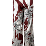 Palm Tree Satin Long Wide Pants (PANTS ONLY)