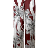 Palm Tree Satin Long Wide Pants (PANTS ONLY)