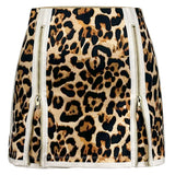 Metal Zipper Leopard Mini Skort (BOTTOM ONLY)