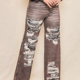 Denim Effect Wide Pants (PANTS ONLY)