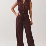 Sleeveless Tailored Jumpsuit with Belt