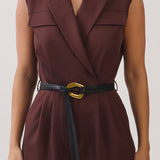 Sleeveless Tailored Jumpsuit with Belt