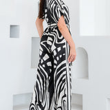 Satin Short Sleeve Wide Leg Jumpsuit