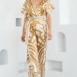 Satin Short Sleeve Wide Leg Jumpsuit