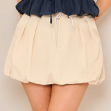 Solid Mini Bubble Skirt