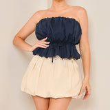 Solid Mini Bubble Skirt