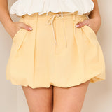 Solid Mini Bubble Skirt