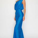 One Shoulder Shirring Jumpsuit