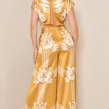 Draped Asymmetrical Shoulder Wide Leg Jumpsuit