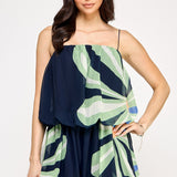 Bubble Chiffon Sleeveless Romper