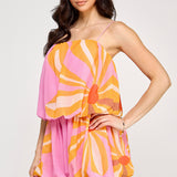 Bubble Chiffon Sleeveless Romper