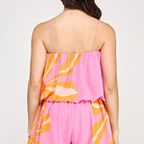 Bubble Chiffon Sleeveless Romper