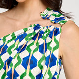 One Shoulder Shirring Jumpsuit