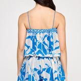 Floral Bubble Chiffon Sleeveless Romper