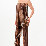 DRAPED STRAPLESS JUMPSUIT