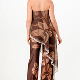 DRAPED STRAPLESS JUMPSUIT