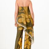 DRAPED STRAPLESS JUMPSUIT