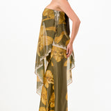 DRAPED STRAPLESS JUMPSUIT