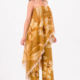 DRAPED STRAPLESS JUMPSUIT