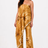 DRAPED STRAPLESS JUMPSUIT