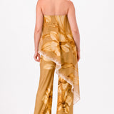 DRAPED STRAPLESS JUMPSUIT