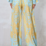 Paisley Ruffle Blouse & Wide-Leg Pants (PANTS ONLY)