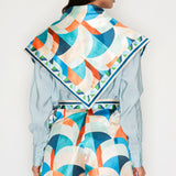 Printed Scarf Detail Shirt & Wrap Skort Set