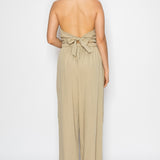 Draped Halter Top & Wide-Leg Pants Set