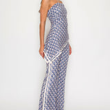 Off-shoulder Stretch Jumpsuit with Asymmetric Scarf Accent