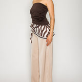 Zebra One-Shoulder Top & Scarf Pants (PANTS ONLY)