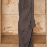 High Neck Shoulder Pad Belted Top &  Pleated Tapered Pants (PANTS ONLY)