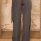 High Neck Shoulder Pad Belted Top &  Pleated Tapered Pants (PANTS ONLY)