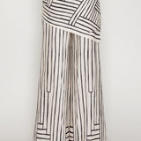 Geo Stripe Draped Top & Wrap Wide-Leg Pants Set (PANTS ONLY)