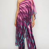 One-Shoulder Chiffon Overlay Jumpsuit