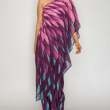 One-Shoulder Chiffon Overlay Jumpsuit