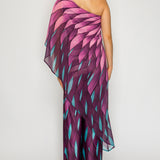 One-Shoulder Chiffon Overlay Jumpsuit