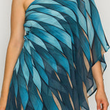 One-Shoulder Chiffon Overlay Jumpsuit